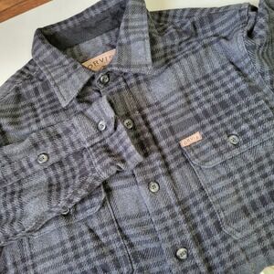 Orvis Classic Collection Mens M Plaid Button Front Shirt Jacket Shaket‎ Gray